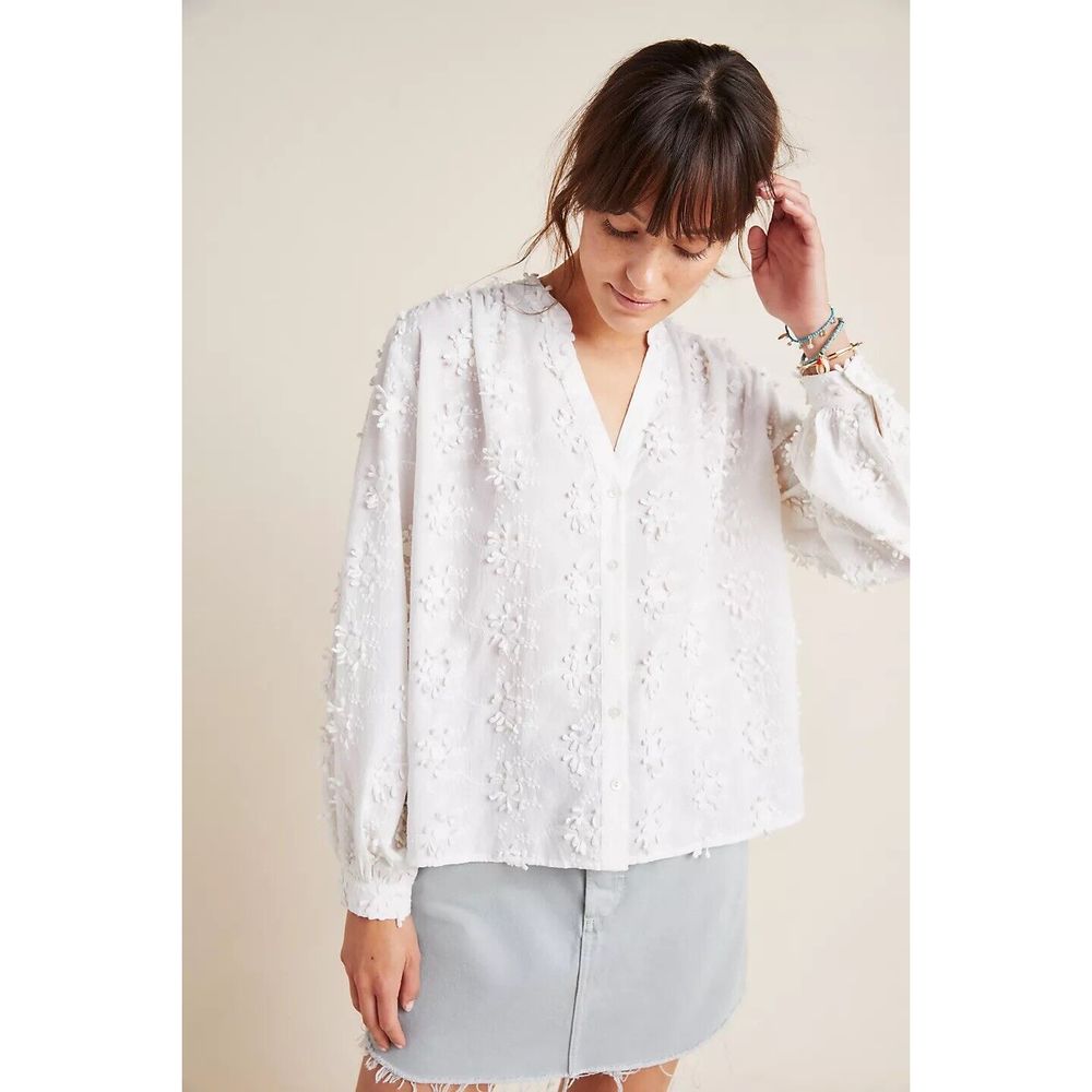 Anthropologie Seen Kept Worn Jeanette Blouse In Pink Size 4.A38 - Picture 2 of 7